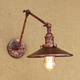 Lámpara de ambiente rústica estilo cabaña, estilo retro, galvanizada, con brazo oscilante estilo mini.
