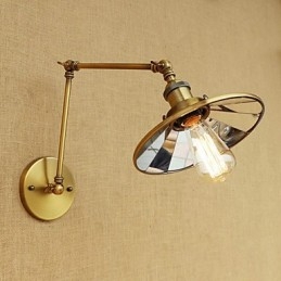 Lámpara de ambiente rústica estilo cabaña, estilo retro, galvanizada, con brazo oscilante estilo mini.