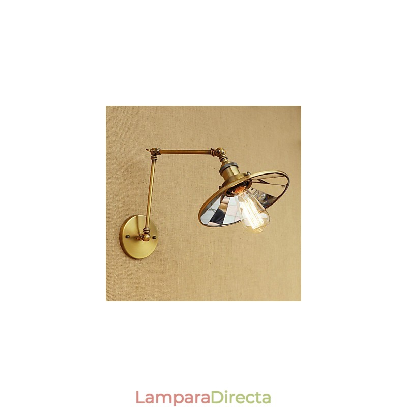 Lámpara de ambiente rústica estilo cabaña, estilo retro, galvanizada, con brazo oscilante estilo mini.