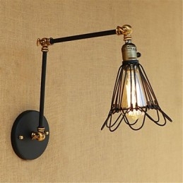 Lámpara de techo con luz ambiental de brazo oscilante estilo mini estilo cabaña rústica estilo retro