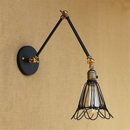 Lámpara de techo con luz ambiental de brazo oscilante estilo mini estilo cabaña rústica estilo retro