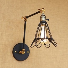 Lámpara de techo con luz ambiental de brazo oscilante estilo mini estilo cabaña rústica estilo retro