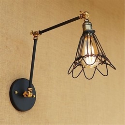 Lámpara de techo con luz ambiental de brazo oscilante estilo mini estilo cabaña rústica estilo retro