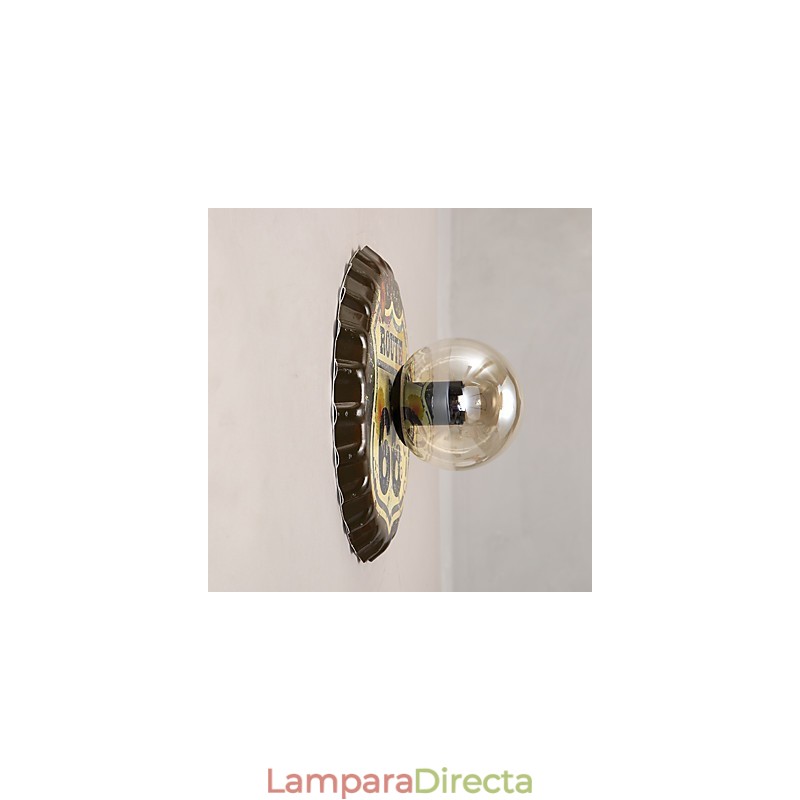 Aplique de pared con luz ambiental de estilo mini, con pintura rústica clásica tradicional de estilo campestre.