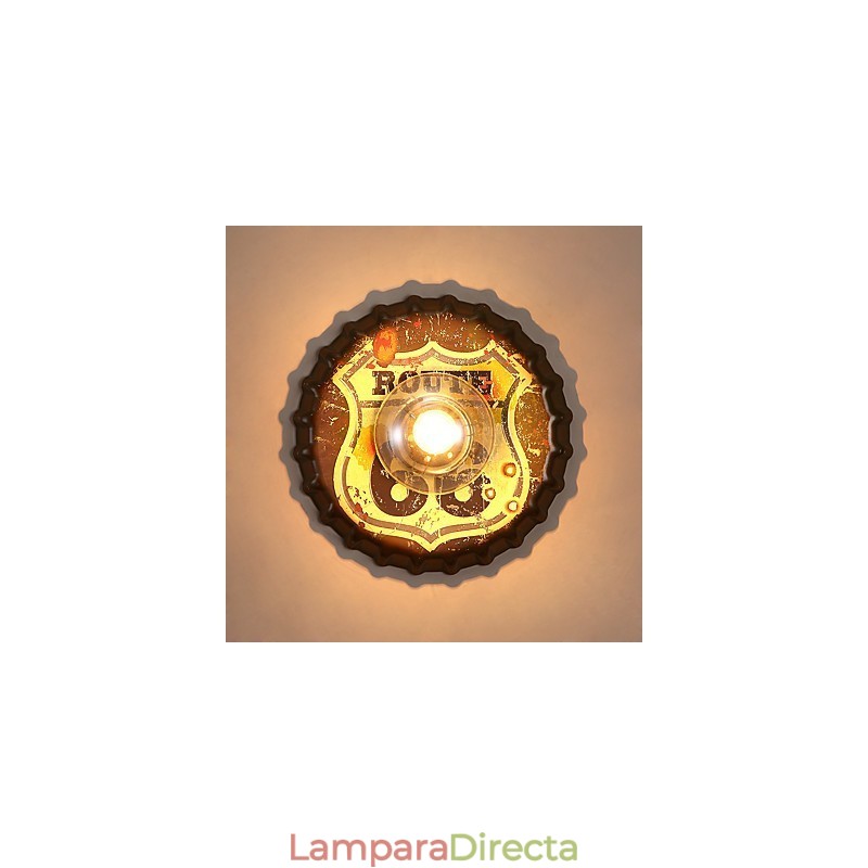 Aplique de pared con luz ambiental de estilo mini, con pintura rústica clásica tradicional de estilo campestre.