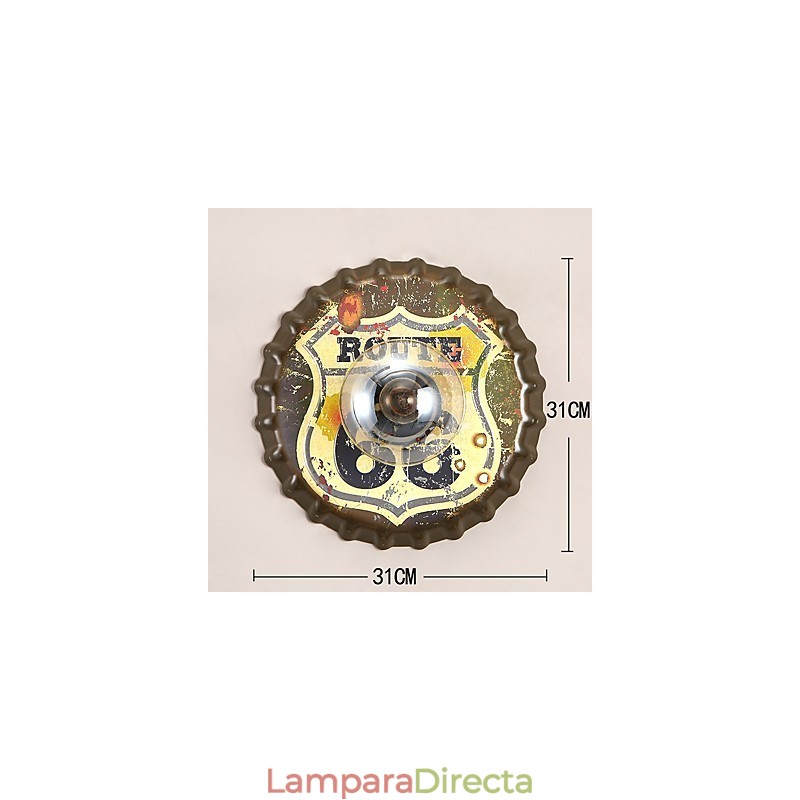 Aplique de pared con luz ambiental de estilo mini, con pintura rústica clásica tradicional de estilo campestre.