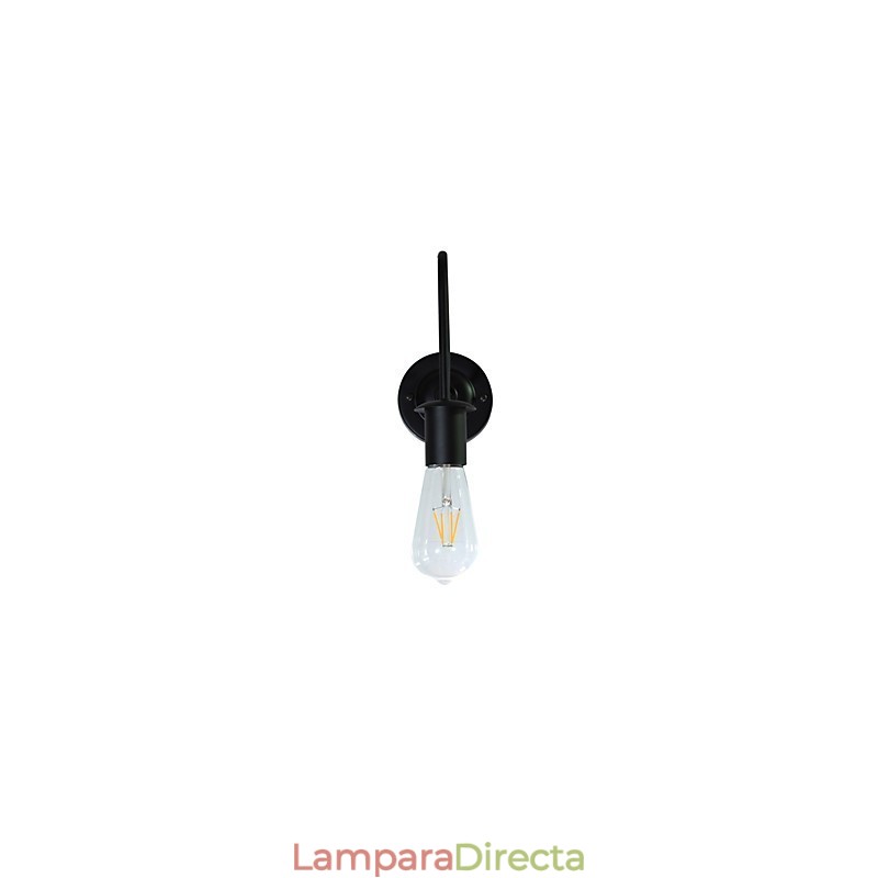 Apliques de pared Lámpara de pared de hierro Lámpara de pared con sable de luz negro tonto en la pared