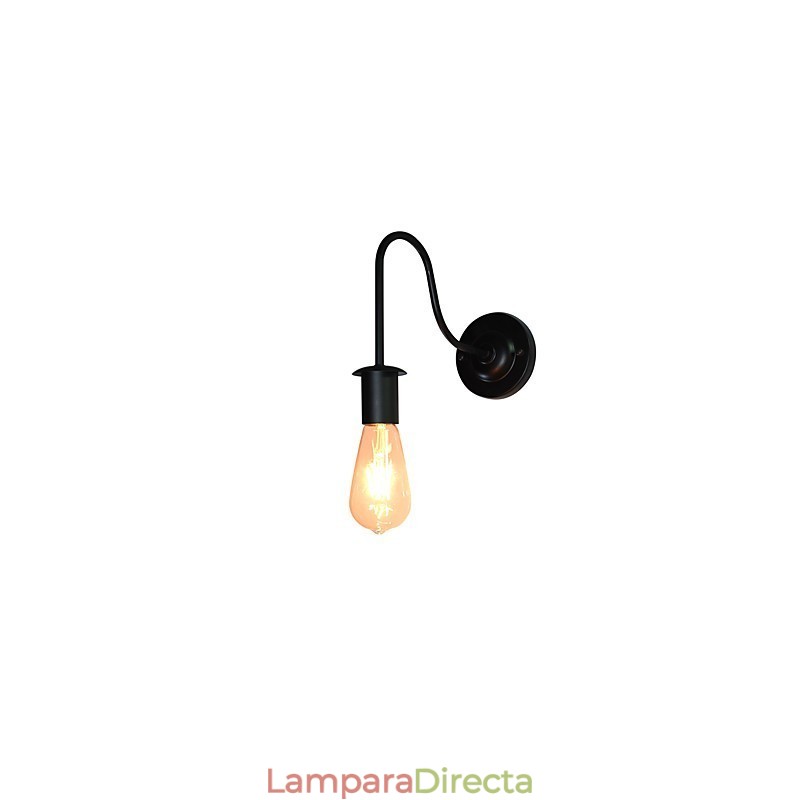 Apliques de pared Lámpara de pared de hierro Lámpara de pared con sable de luz negro tonto en la pared