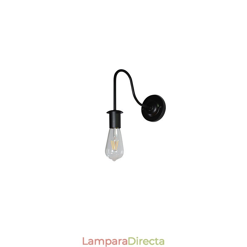 Apliques de pared Lámpara de pared de hierro Lámpara de pared con sable de luz negro tonto en la pared