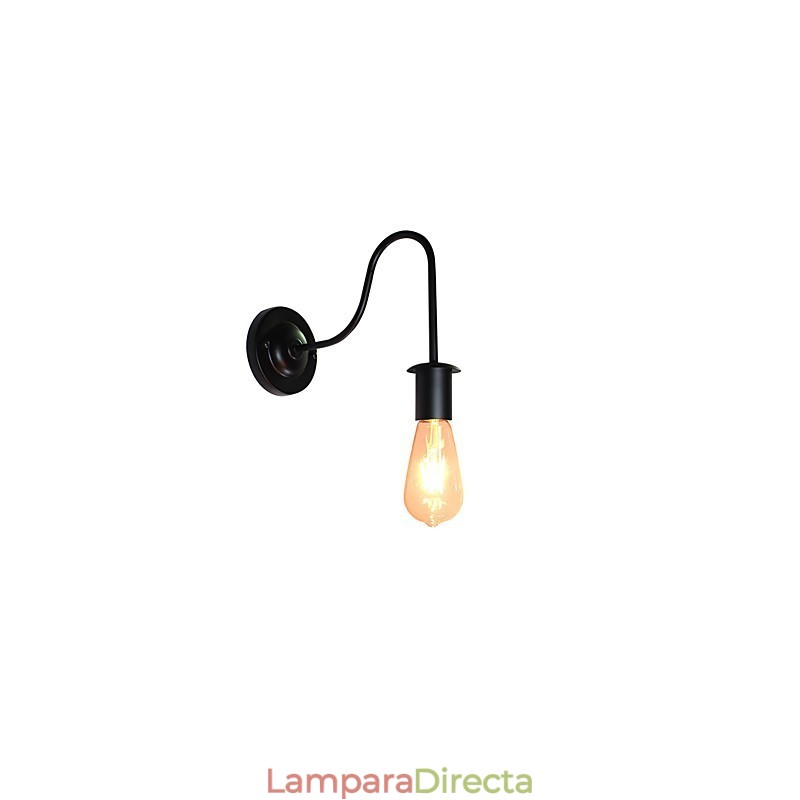 Apliques de pared Lámpara de pared de hierro Lámpara de pared con sable de luz negro tonto en la pared