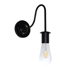 Apliques de pared Lámpara de pared de hierro Lámpara de pared con sable de luz negro tonto en la pared