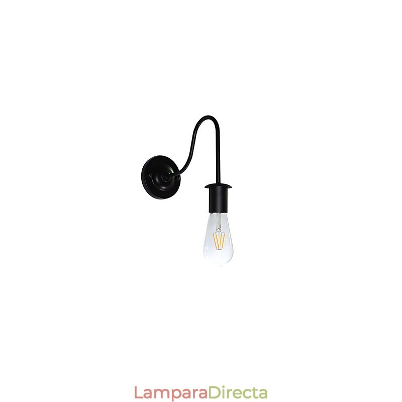 Apliques de pared Lámpara de pared de hierro Lámpara de pared con sable de luz negro tonto en la pared