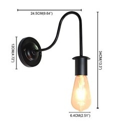 Apliques de pared Lámpara de pared de hierro Lámpara de pared con sable de luz negro tonto en la pared