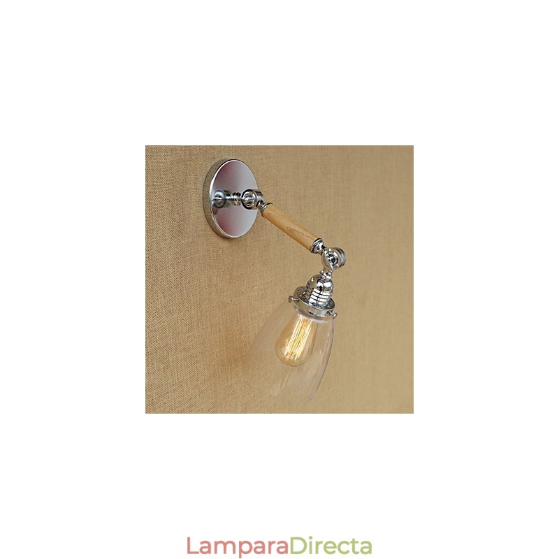 Lámpara de ambiente moderna, contemporánea, estilo campestre, retro, galvanizada, con brazo oscilante.