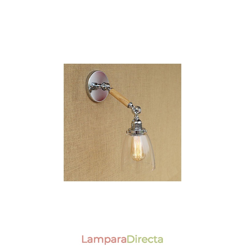 Lámpara de ambiente moderna, contemporánea, estilo campestre, retro, galvanizada, con brazo oscilante.