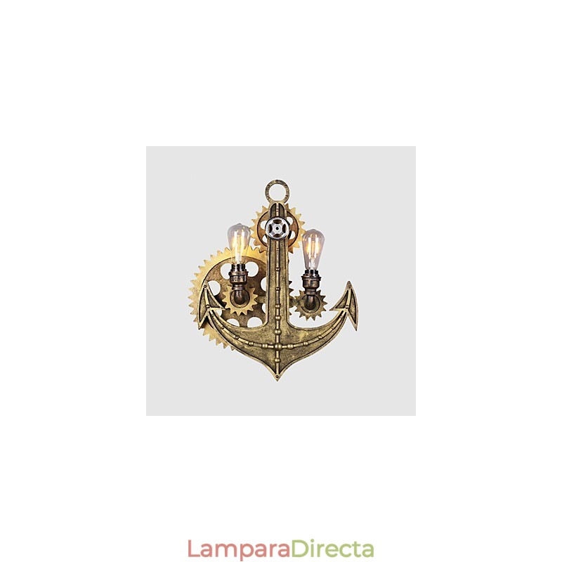 Lámparas de pared industriales vintage con forma de engranaje de madera, luces giratorias creativas, iluminación decorativa para restaurantes, cafeterías y bares.