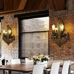 Lámparas de pared industriales vintage con forma de engranaje de madera, luces giratorias creativas, iluminación decorativa para restaurantes, cafeterías y bares.
