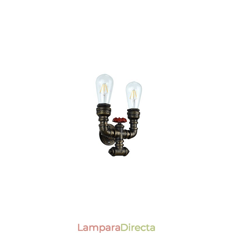 Lámpara de pared rústica tradicional clásica de latón antiguo para iluminación ambiental.