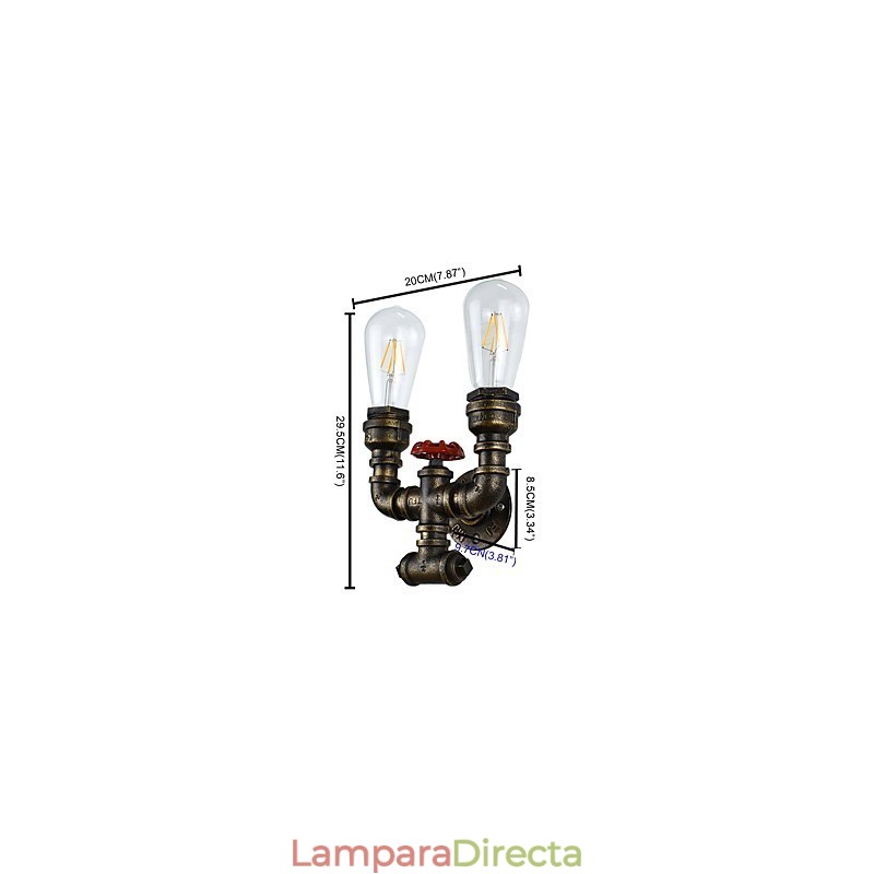 Lámpara de pared rústica tradicional clásica de latón antiguo para iluminación ambiental.
