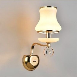 Lámpara de pared de luz ambiental moderna y contemporánea con acabado galvanizado, estilo mini de cristal, con protección ocular.