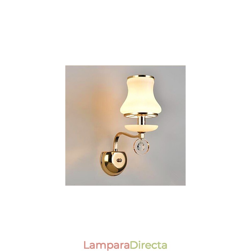 Lámpara de pared de luz ambiental moderna y contemporánea con acabado galvanizado, estilo mini de cristal, con protección ocular.