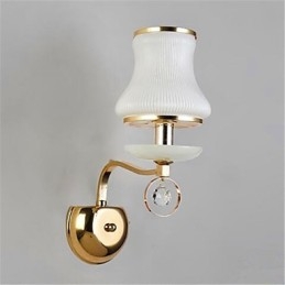 Lámpara de pared de luz ambiental moderna y contemporánea con acabado galvanizado, estilo mini de cristal, con protección ocular.