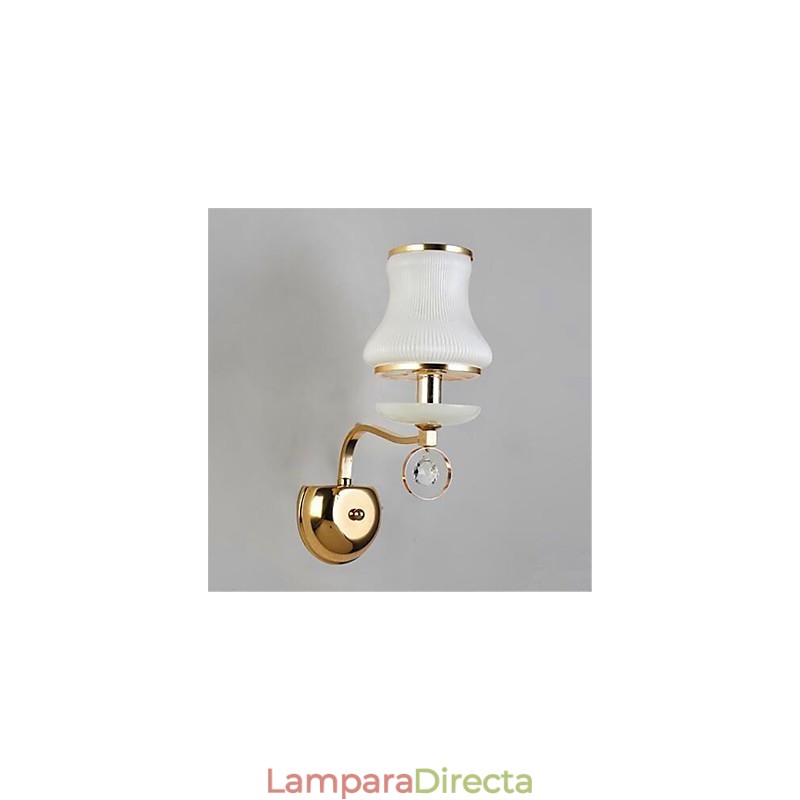 Lámpara de pared de luz ambiental moderna y contemporánea con acabado galvanizado, estilo mini de cristal, con protección ocular.
