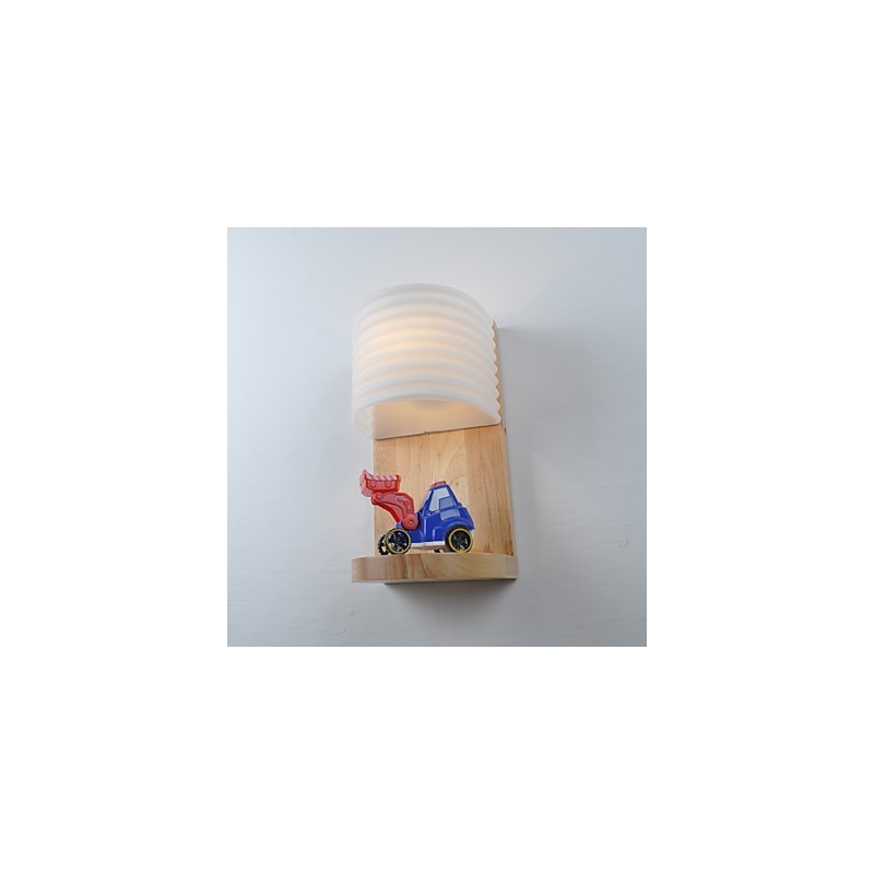 Lámpara de pared sencilla, lámpara de noche, lámpara de escritorio con pantalla de vidrio y madera maciza para dormitorio, tocador, sala de estar, habitación de bebé, dormitorio universitario, mesa de centro, librería