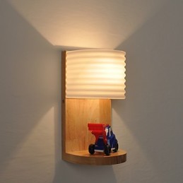 Lámpara de pared sencilla, lámpara de noche, lámpara de escritorio con pantalla de vidrio y madera maciza para dormitorio, tocador, sala de estar, habitación de bebé, dormitorio universitario, mesa de centro, librería