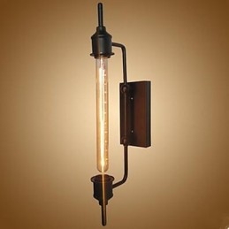 Lámpara de pared estilo flauta Edison de hierro forjado industrial vintage para tienda de ropa, bar y cafetería.