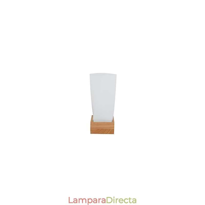 Lámpara de pared sencilla, lámpara de noche, lámpara de escritorio con pantalla de vidrio y madera maciza para dormitorio, tocador, sala de estar, habitación de bebé, dormitorio universitario, mesa de centro, librería
