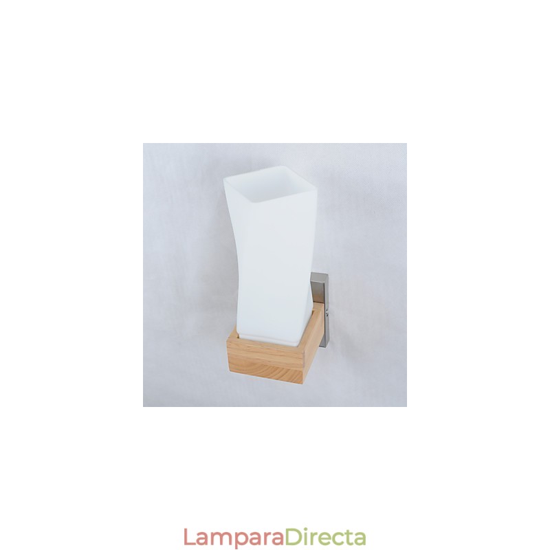 Lámpara de pared sencilla, lámpara de noche, lámpara de escritorio con pantalla de vidrio y madera maciza para dormitorio, tocador, sala de estar, habitación de bebé, dormitorio universitario, mesa de centro, librería