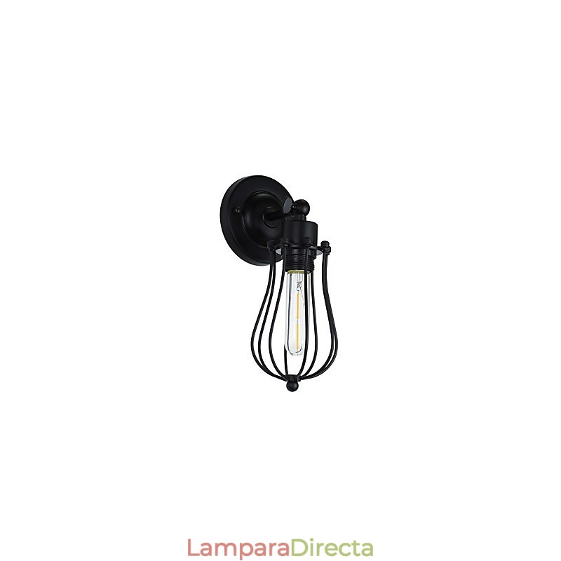 Lámpara de pared de acero pintado, estilo café americano negro, estilo retro, con sable de luz.