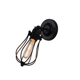 Lámpara de pared de acero pintado, estilo café americano negro, estilo retro, con sable de luz.