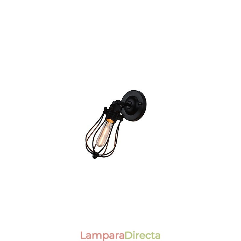 Lámpara de pared de acero pintado, estilo café americano negro, estilo retro, con sable de luz.
