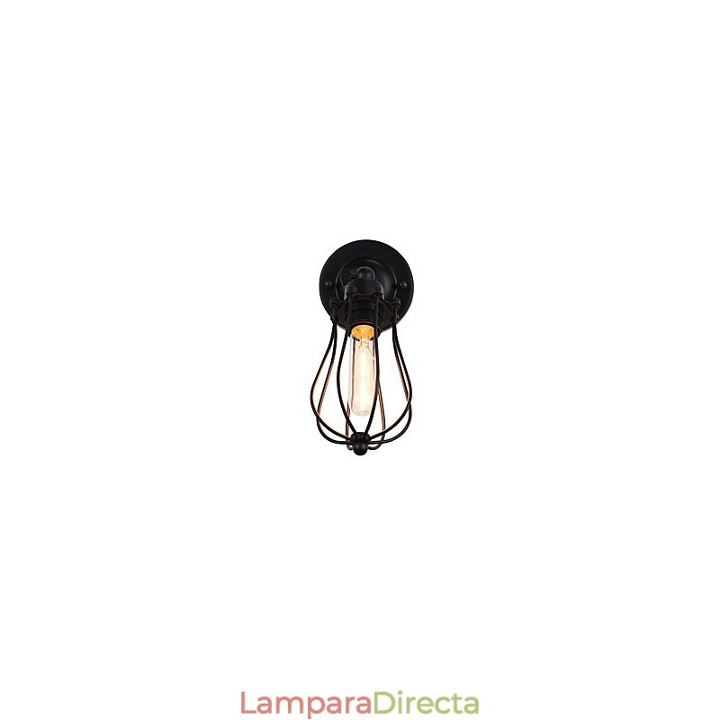 Lámpara de pared de acero pintado, estilo café americano negro, estilo retro, con sable de luz.