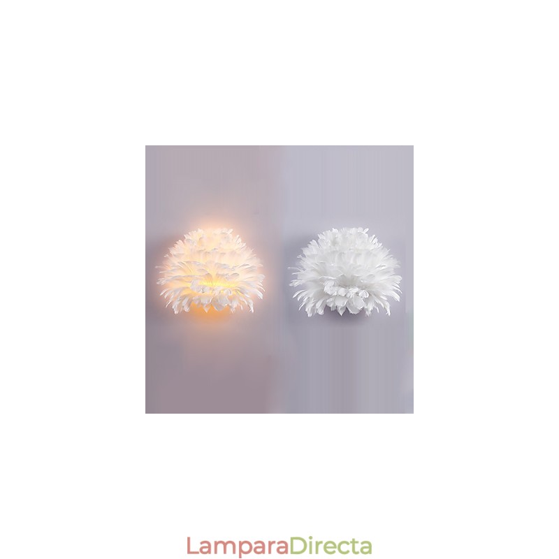 Apliques de pared de plumas modernos y contemporáneos para dormitorio de hotel, apliques de pared E14