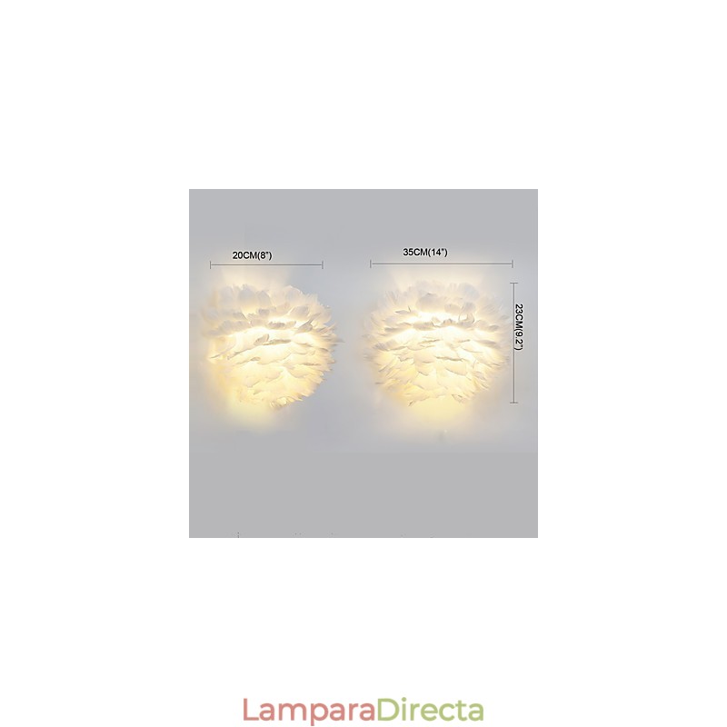 Apliques de pared de plumas modernos y contemporáneos para dormitorio de hotel, apliques de pared E14