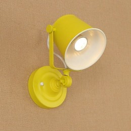 Lámpara de pared de acero pintado, estilo café americano negro, estilo retro, con sable de luz.