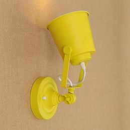 Lámpara de pared de acero pintado, estilo café americano negro, estilo retro, con sable de luz.