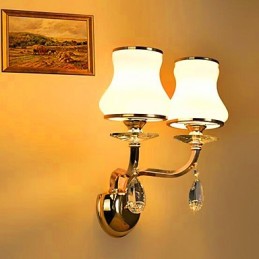 Lámpara de pared moderna y contemporánea con acabado galvanizado para protección ocular estilo mini de cristal.