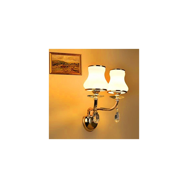 Lámpara de pared moderna y contemporánea con acabado galvanizado para protección ocular estilo mini de cristal.
