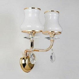 Lámpara de pared moderna y contemporánea con acabado galvanizado para protección ocular estilo mini de cristal.