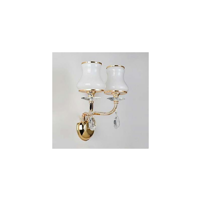 Lámpara de pared moderna y contemporánea con acabado galvanizado para protección ocular estilo mini de cristal.