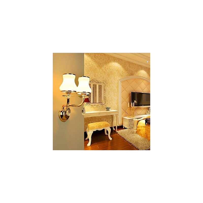 Lámpara de pared moderna y contemporánea con acabado galvanizado para protección ocular estilo mini de cristal.