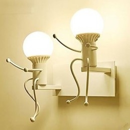 Lámpara de pared de hierro estilo country americano, creativa, para dormitorio, mesita de noche, cálida, estilo villano.