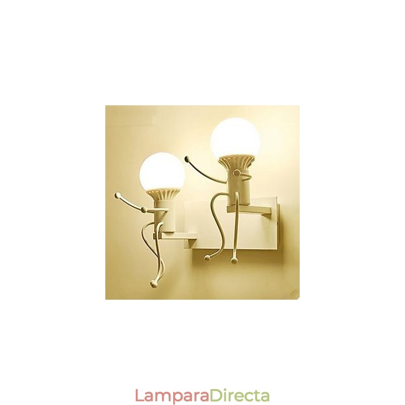 Lámpara de pared de hierro estilo country americano, creativa, para dormitorio, mesita de noche, cálida, estilo villano.