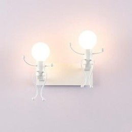 Lámpara de pared de hierro estilo country americano, creativa, para dormitorio, mesita de noche, cálida, estilo villano.