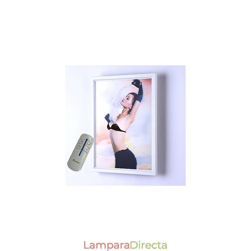 Pintura contemporánea moderna integrada para apliques de pared con luz ambiental.