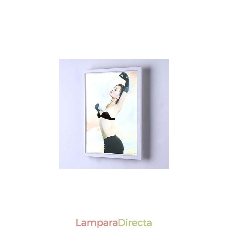 Pintura contemporánea moderna integrada para apliques de pared con luz ambiental.